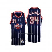 Camiseta Houston Rockets Hakeem Olajuwon NO 34 Retro Azul