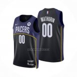 Camiseta Indiana Pacers Bennedict Mathurin NO 00 Ciudad 2022-23 Azul