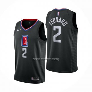 Camiseta Los Angeles Clippers Kawhi Leonard NO 2 Statement 2019-20 Negro