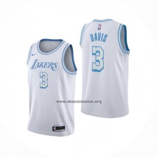 Camiseta Los Angeles Lakers Anthony Davis NO 3 Ciudad 2020-21 Blanco