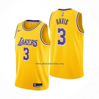 Camiseta Los Angeles Lakers Anthony Davis NO 3 Icon 2020-21 Amarillo