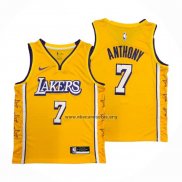 Camiseta Los Angeles Lakers Carmelo Anthony NO 7 Ciudad 2019-20 Amarillo