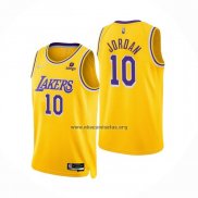 Camiseta Los Angeles Lakers DeAndre Jordan NO 10 75th Anniversary 2021-22 Amarillo