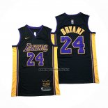 Camiseta Los Angeles Lakers Kobe Bryant NO 24 Retirement 2017-2018 Negro