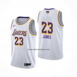 Camiseta Los Angeles Lakers Lebron James NO 23 Association 2020 Final Bound Blanco