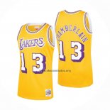 Camiseta Los Angeles Lakers Wilt Chamberlain NO 13 Mitchell & Ness 1971-72 Amarillo