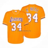 Camiseta Manga Corta Los Angeles Lakers Shaquille O'Neal NO 34 Amarillo