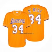Camiseta Manga Corta Los Angeles Lakers Shaquille O'Neal NO 34 Amarillo