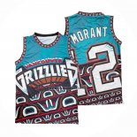 Camiseta Memphis Grizzlies Ja Morant NO 12 Mitchell & Ness Big Face Verde2