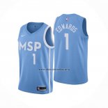 Camiseta Minnesota Timberwolves Anthony Edwards NO 1 Ciudad Azul