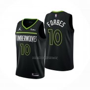 Camiseta Minnesota Timberwolves Bryn Forbes NO 10 Statement 2022-23 Negro