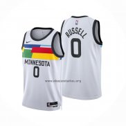Camiseta Minnesota Timberwolves D'angelo Russell NO 0 Ciudad 2022-23 Blanco