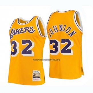 Camiseta Nino Los Angeles Lakers Magic Johnson NO 32 Mitchell & Ness 1984-85 Amarillo