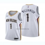 Camiseta Nino New Orleans Pelicans Zion Williamson NO 1 Association 2019-20 Blanco