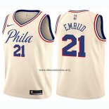 Camiseta Nino Philadelphia 76ers Joel Embiid NO 21 Ciudad Crema