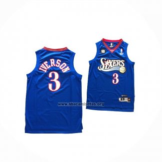 Camiseta Philadelphia 76ers Allen Iverson NO 3 Retro Azul