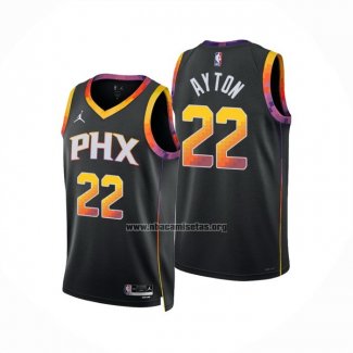 Camiseta Phoenix Suns Deandre Ayton NO 22 Statement 2022-23 Negro