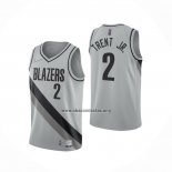 Camiseta Portland Trail Blazers Gary Trent Jr. NO 2 Earned 2020-21 Gris