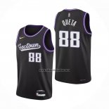 Camiseta Sacramento Kings Neemias Queta NO 88 Ciudad 2021-22 Negro