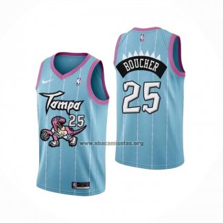 Camiseta Toronto Raptors Chris Boucher NO 25 Ciudad 2020-21 Rosa Azul