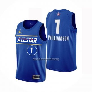 Camiseta All Star 2021 Orleans Pelicans Zion Williamson NO 1 Azul