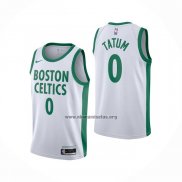 Camiseta Boston Celtics Jayson Tatum NO 0 Ciudad 2020-21 Blanco