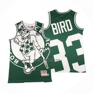 Camiseta Boston Celtics Larry Bird NO 33 Mitchell & Ness Big Face Verde