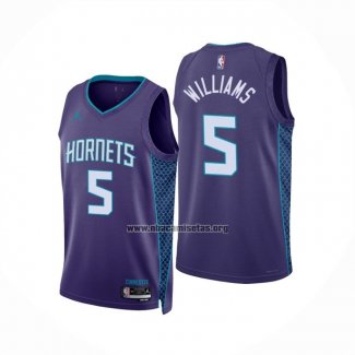 Camiseta Charlotte Hornets Mark Williams NO 5 Statement 2022-23 Violeta