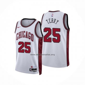 Camiseta Chicago Bulls Dalen Terry NO 25 Ciudad 2022-23 Blanco