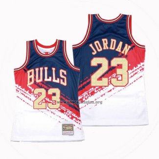 Camiseta Chicago Bulls Michael Jordan NO 23 Mitchell & Ness Negro Rojo