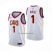 Camiseta Cleveland Cavaliers Derrick Rose NO 1 Association 2017-18 Blanco