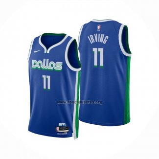 Camiseta Dallas Mavericks Kyrie Irving NO 11 Ciudad 2022-23 Azul