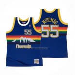 Camiseta Denver Nuggets Dikembe Mutombo NO 55 Hardwood Classics Throwback Azul