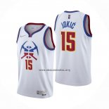 Camiseta Denver Nuggets Nikola Jokic NO 15 Earned 2020-21 Blanco