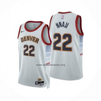 Camiseta Denver Nuggets Zeke Nnaji NO 22 Ciudad 2022-23 Blanco