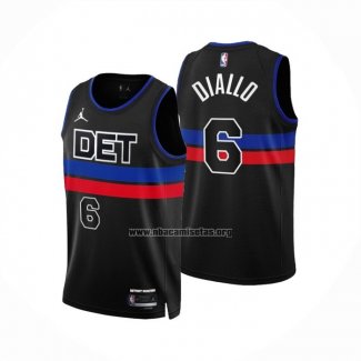 Camiseta Detroit Pistons Hamidou Diallo NO 6 Statement 2022-23 Negro