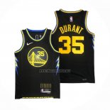 Camiseta Golden State Warriors Kevin Durant NO 35 Ciudad 2021-22 Negro