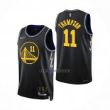 Camiseta Golden State Warriors Klay Thompson NO 11 Ciudad 2021-22 Negro