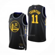 Camiseta Golden State Warriors Klay Thompson NO 11 Ciudad 2021-22 Negro