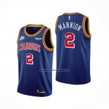 Camiseta Golden State Warriors Nico Mannion NO 2 75th Anniversary Azul