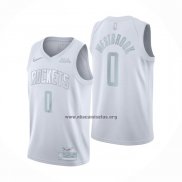 Camiseta Houston Rockets Russell Westbrook NO 0 MVP Blanco