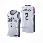 Camiseta Los Angeles Clippers Kawhi Leonard NO 2 Ciudad 2019-20 Blanco