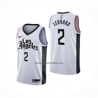 Camiseta Los Angeles Clippers Kawhi Leonard NO 2 Ciudad 2019-20 Blanco