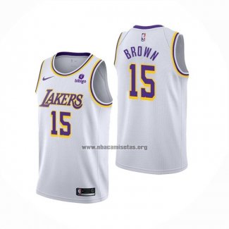 Camiseta Los Angeles Lakers Jabari Brown NO 15 Association 2021-22 Blanco