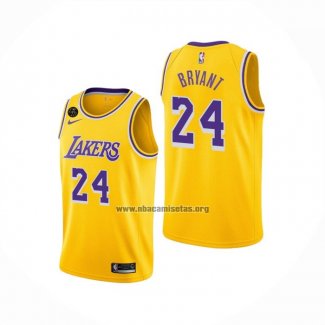 Camiseta Los Angeles Lakers Kobe Bryant NO 24 Icon 2018-19 Amarillo