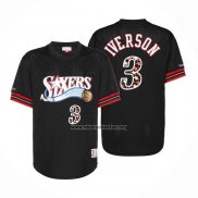 Camiseta Manga Corta Philadelphia 76ers Allen Iverson NO 3 Negro2