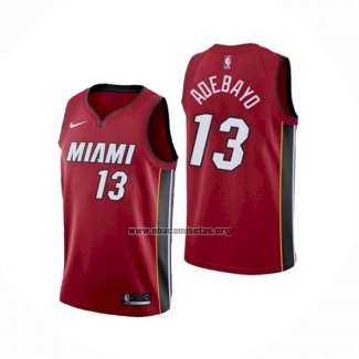 Camiseta Miami Heat Bam Adebayo NO 13 Statement Rojo