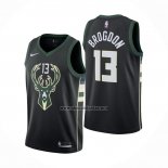 Camiseta Milwaukee Bucks Malcolm Brogdon NO 13 Statement Negro