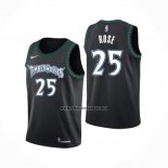 Camiseta Minnesota Timberwolves Derrick Rose NO 25 Classic Negro