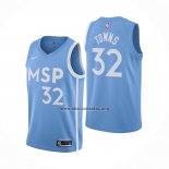 Camiseta Minnesota Timberwolves Karl-Anthony Towns NO 32 Ciudad Edition 2019-20 Azul